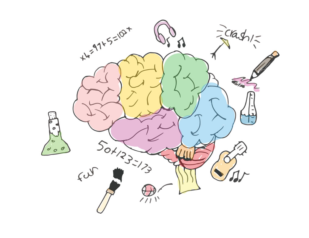 A colorful brain drew by a child