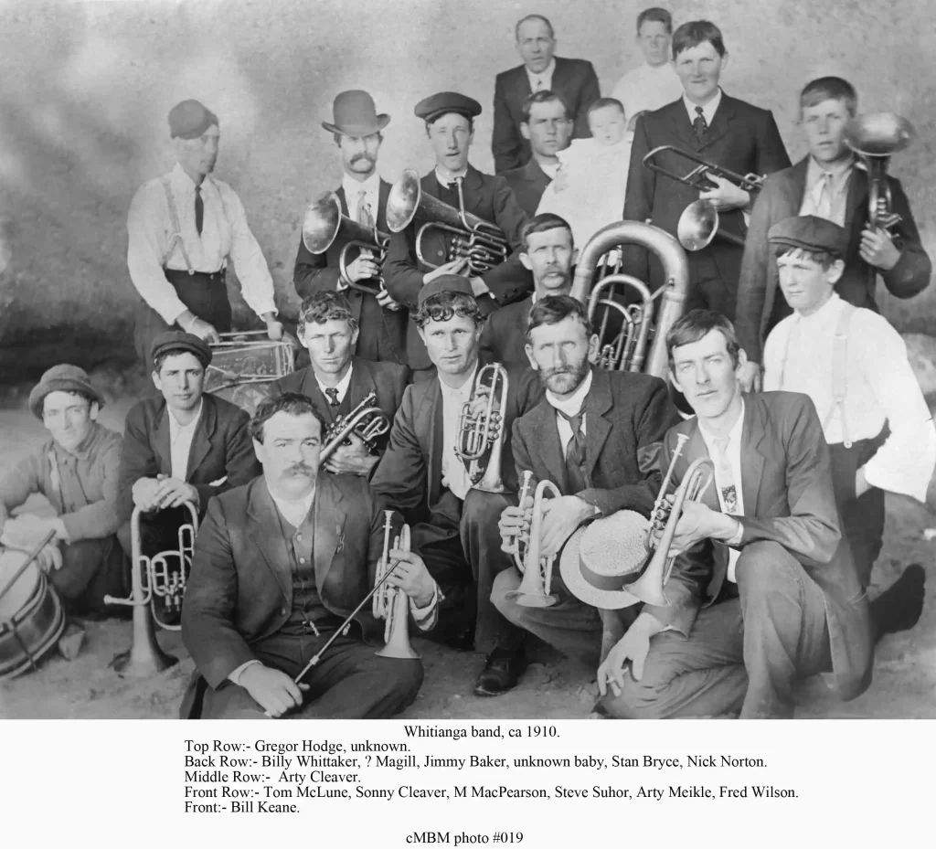 Whitianga band ca 1910. mercury bay museum coromind magazine